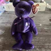 RARE AUTHENTIC Princess Diana Beanie Baby With White Rose And Original Ty Tag