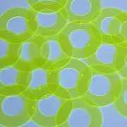 Donut Ring Vinyl Shape 1.5" Yellow Go Go Fluorescent Edge Glow