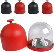 TX GIRL Plastic Dice Cup Anti-Cheating with 5pcs #13 White Dice KTV Bar Plastic Colorful with Tray Transparent Cover Gambling Casino Equipment (Color : Black)