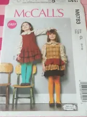 McCalls Pattern M6783 Childrens Girls Tops Ruffled Jumpers Size 6-7-8 UNCUT