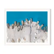 13 Boats Framed Printed Wall Art - White