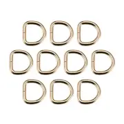 10 Pcs D Ring Buckle 0.8" Semi-Circular D-Rings Gold Tone for Bags Craft DIY