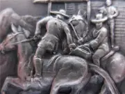 1+OZ. LONGINES STERLING SILVER 1860 THE PONY EXPRESS COIN FRANKLIN MINT + GOLD