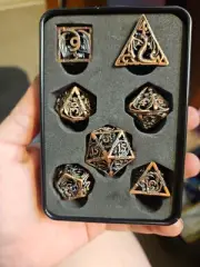 Dnd Dragon Metal Dice Set, Hollow Dragons for Dungeons and Dragons RPG