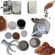 Extra Rare Collectors Camping Coffee Kit, Vintage Nostalgia Espresso and Pour Over Coffee, Portable Mini Travel Espresso Maker Set for Travel/Camping/Outdoor Adventures (silver)