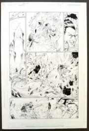 Original Published, Inked Mark Bagley Trinity #6, Pg 6 Thibert Inks Batman, WW