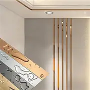 1 Roll Gold Wall Sticker Stainless Steel Flat Decorative Lines Titanium Wall Ceiling Edge Strip Mirror Living Room Decoration
