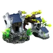 Aquarium Decoration House with Trees Stairs Grass for Freshwater and Saltwater