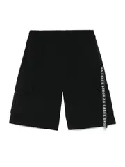 [44 LABEL GROUP] drawstring cargo shorts 46 Black