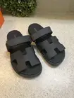 Hermes Chypre Sandal Black Noir Leather Size UK 39, US 8.5 With Receipt/Box