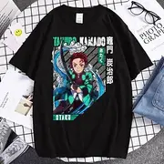 Kamado Tanjiro T-shirt Cartoon Manga Anime Harajuku Graphic Kawaii For Couple's Men's Women's Adults' Back To School Hot Stamping