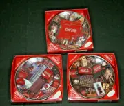 3 1995 The Era's of Coca Cola Mini Porcelain Plates 4 1/8 in. NEW Coke Plate