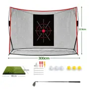 Heavy Duty Golf Practice Hitting Net with Golf Mat Set Golf Training In/Outdoor
