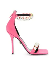 Versace Satin Sandals With Crystals