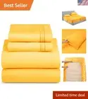 Breathable 5-Piece Split King Bed Sheet Set - Luxury Double Brushed Microfiber