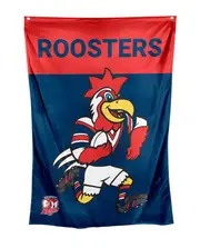Sydney Roosters NRL Retro Mascot Design Wall Flag Banner
