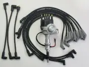 FORD 289 302 SMALL CAP HEI DISTRIBUTOR + BLACK 8.5mm SPIRAL SPARK PLUG WIRES USA (for: Ford)