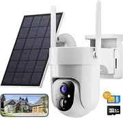 Camii 4G LTE Cellular Security Smart Camera No WiFi 360°View 2K HD Cameras Outdoor Solar Battery Powered 2K Cam for Home Security Color Night Vision Motion Detection SIM Card/SD Card Storage