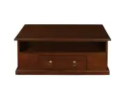 DALE SOLID MAHOGANY 2 DRAWER 100CM COFFEE TABLE IN MAHOGANY