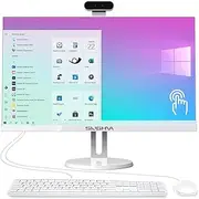 SIUGHVA All-in-One Desktop Computer, 24" FHD Touchscreen i7 16GB RAM, 512GB SSD, Quad-Core 11, Wired Keyboard