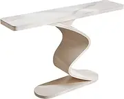 HOLGVE Console Table, Entryway Table for Living Room, Sofa Table, Hallway Table, Contemporary Accent Table, Foyer Table for Living Room, Entryway, Hallway(White-B,59inch/150cm)