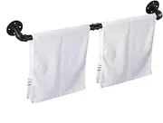 24 Inch Industrial Pipe Towel Bar, Elibbren Bathroom Hardware Towel Bar Accessory, DIY Wall Mount Bath Towel Rack Holder, 1 Pack