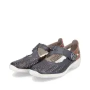 Rieker Women's Doris 413G4-14 Blue Comfort Mary Jane Sandals