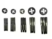 HIGH CARBON STEEL 26 TPI TAP DIE SET 1/4" 5/16" 3/8" 7/16" 1/2" - PLASTIC CASE