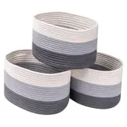 Toys Closet Storage Organizer Baskets Bins for Cube 3-tone Grey