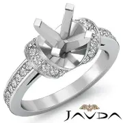 Diamond Engagement Multi Shape Women Ring Round Semi Mount Platinum 950 0.5Ct