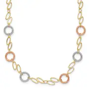 14K Tri-Color Circles Necklace