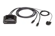 Aten 2-Port 4K DisplayPort USB-C Cable KVM Switch with Remote Port Selector