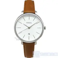在飛比找蝦皮購物優惠-FOSSIL ES4368手錶 日期 銀框 白面 咖啡色 皮