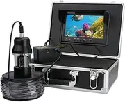 Underwater Fishing Camera DVR, 7.0 Inch Screen, 1000TVL Fish Finder Camera, Infrared LED IP68 Waterproof Camera with Adjustable 38 LEDs, for Ice Lake Boat