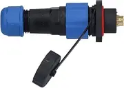 Flange Aviation Plug Socket IP68 Male and Female Butt Joints Flange with Cap Panel Mount Connector for Industrial Device Power Signal (6 core ( 5A))