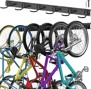 TORACK Bike Storage Rack, 6 Bike Rack Wall Mount Home and Garage Organizer, Vertical Bicycles Hanger Hooks for Indoor Space Saving