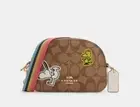 Coach X Peanuts Serena Crossbody In Signature Canvas With Snoopy Varsity Patches