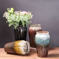 在飛比找樂天市場購物網優惠-奇異創意簡約擺件桌面陶瓷花器家居復古歐式水培花插窯變干花瓶