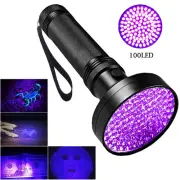 UV 100 Leds Flashlight 395nm Ultra Violet Torch Light Lamp Blacklight Detect.FZ