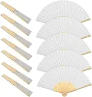 VANZACK 12Pcs Blank Chinese Folding Hand Fans Portable Handheld Dance Prop DIY Painting Performance Summer Wedding Decorations Reliable for Unique