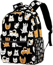 [Generic] Cute Cats Pet Face Backpack Students Shoulder Bags Travel Bag College School Tote Backpacks for Women Men Kids Teen Girls Boys