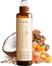 Gya Labs Frankincense and Somali Myrrh Essential Oil Roll on - 100% Pure Natural Frankincense for Face, Myrrh for Skin, Body Ache Comfort, Aromatherapy, Travel Size (10ml)