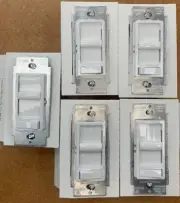 Leviton 6674-10W SureSlide Dimmer Switch For Incandescent, CFL &LED White 5-PACK