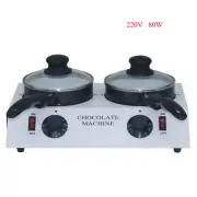 220V Commercial Electric Chocolate Tempering Fondue Warmer Melter Machine 2 Pots