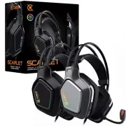 COX Scarlet Virtual 7.1 RGB 3D Headset with mic Microphone laptop Usb Ps4 0.6lbm