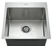 Drop In Kitchen Sink, 18 x 18 x 10 Inch 16 Gauge Single Bowl Topmount Wet Bar(H)