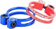 Bike Seat Post Clamp 1 Pcs Quick Release 31.8mm 34.9mm Aluminum Alloy Road Mountain Bicycle Bike Seat Post Seatpost Clamp Collar With Titanium Bolt Seat Clamp(34.9mm Blue)