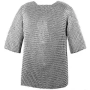 Medieval 16 Gauge Mild Steel Chainmail Haubergeon Dome Riveted Chain Mail