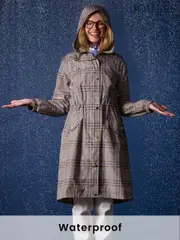Joules Holkham Light Brown Waterproof Packable Raincoat With Hood (B70479) | $173