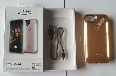 NEW Lumee Duo Light Up LED Selphie case iPhone 8 / 7 / 6 / 6s - ROSE GOLD PINK